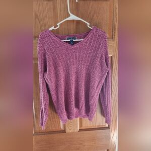 Women's Ribbed Knit Sweater - Pink